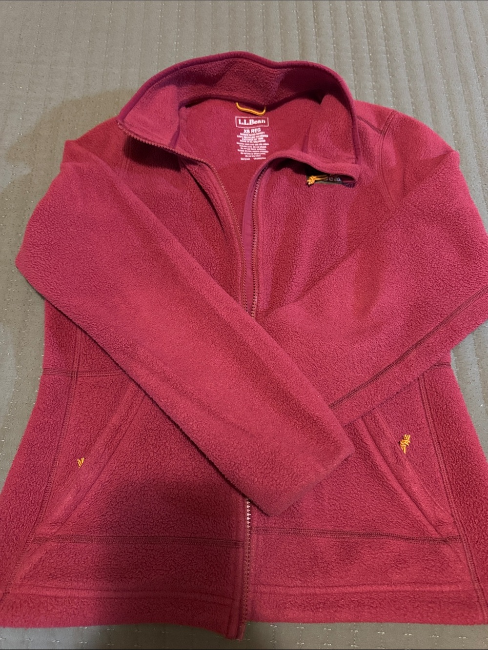 L.L. Bean womens Raspberry ZipFleece Jacket